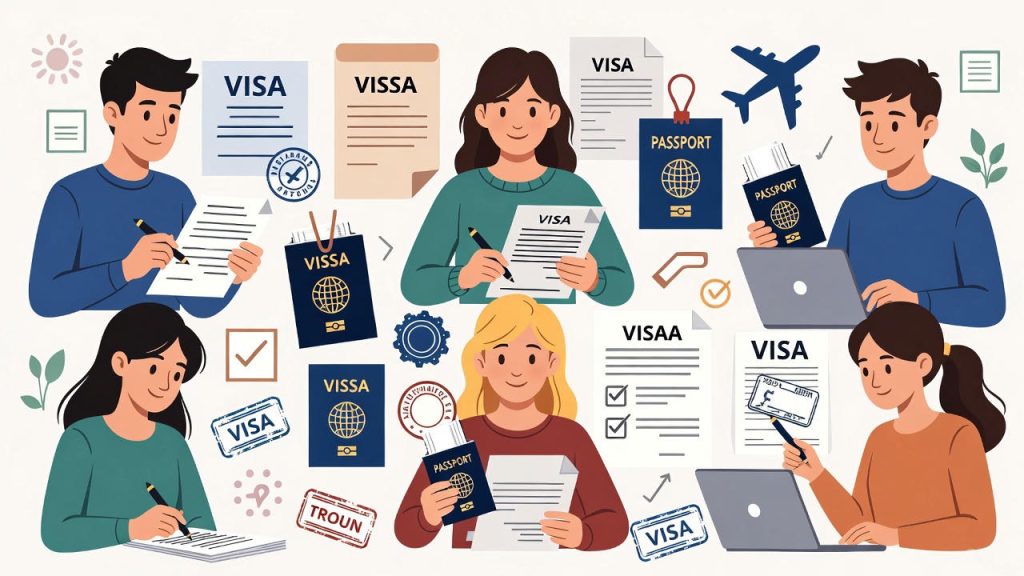 Students preparing study visas.